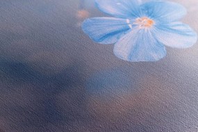 Картина на платно – Сини цветя на винтидж фон