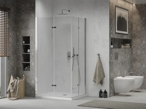 Mexen Lima Душ кабина Duo сгъваема 80 x 70 см, прозрачна, хром + тава Flat