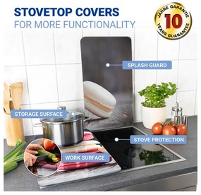 Комплект от 2 стъклени капака за печка , 52 x 30 cm Macarons - Wenko