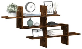 853267 vidaXL Стенен рафт, опушен дъб, 124,5x18x60,5 см, инженерно дърво