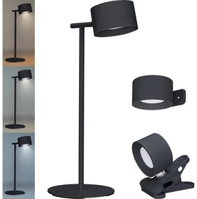 Solight WO68-B-LED 3в1 акумулаторна лампа LED/4W/2000mAh 3000/4000/6500K черна