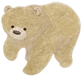 Бежов ръчно изработен памучен детски килим подходящ за пране 120x122 cm Bear – Lorena Canals