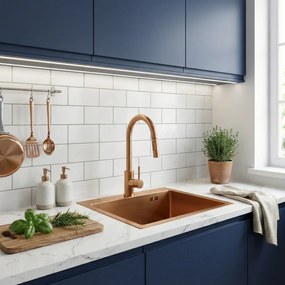 Стоманена мивка Leo 40 BRUSH COPPER