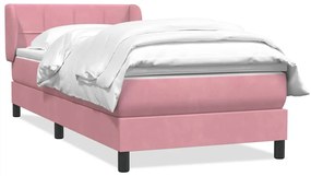 3317516 vidaXL Боксспринг легло с матрак, розово, 90x210 см, кадифе