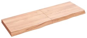363695 vidaXL Стенен рафт светлокафяв 120x40x(2-6) см обработен масивен дъб