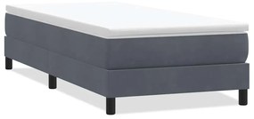 3315856 vidaXL Box Spring Легло без матрак Тъмно сиво 90x220 cm Кадифе