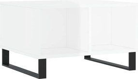 830550 vidaXL Кафе маса, бял гланц, 60x50x36,5 см, инженерно дърво