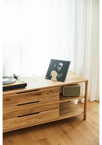 Нисък скрин от масивен дъб в естествен цвят 140x64 cm Twig – The Beds