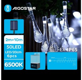 Aigostar - LED Solar декоративни лампички 50xLED/8 функции 12 м IP65 студено бял