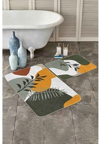 Зелени кадифени постелки за баня в комплект от 2 бр. 60x100 cm Illustrated Autumn – Mila Home