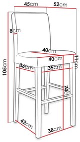 Бар стол Kleon S95 BK-Krem