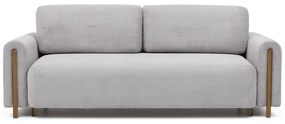 Светлосив сгъваем/с място за съхранение диван от рипсено кадифе 244 cm Arcadova – ELTAP