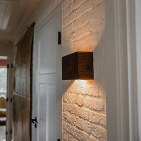 Интелигентна стенна лампа орех 24 см с WiFi G9 - Otan