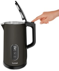 Електрическа кана Tefal KI831E10, 1800W, 1.7 л, 5 темп. нива, LED, Сензорно управление, 360°C основа, Двойни стени, Филтър против варовик, Черен