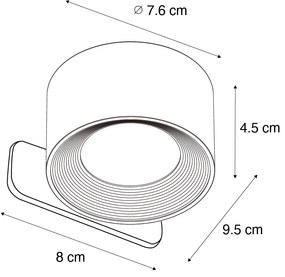 Комплект от 4 модерни стенни и таванни осветителни тела бели, включително LED акумулаторни - Bright