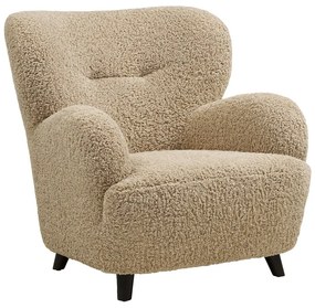 Светлокафяво кресло от прежда с примки от букле Lunaro – House Nordic