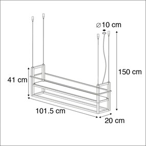 Интелигентна висяща лампа черна с поставка, включително 4 WiFi A60 - Cage Rack