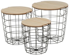 Кръгли маси за съхранение в комплект от 3 39x39 cm - Casa Selección