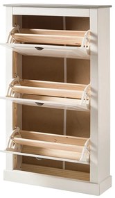 Бяла накланяща се стойка за обувки от масивен бор Toby – Støraa