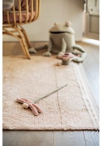 Светлорозов ръчно изработен памучен килим подходящ за пране 120x160 cm Bloom Rose – Lorena Canals