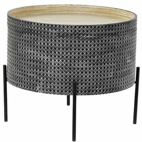Помощна маса DKD Home Decor Сребрист Черен Метал MDF (45 x 45 x 39 cm)