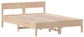 842746 vidaXL Рамка за легло без матрак, 150x200 см, масивна чамова дървесина
