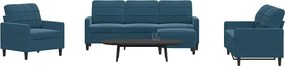 3278370 vidaXL Комплект дивани от 4 части с възглавници, син, кадифе
