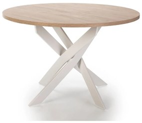 Кръгла трапезна маса с дъбов плот ø 120 cm Ther – Marckeric