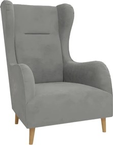 Светлосиво кадифено кресло Carole - Ropez