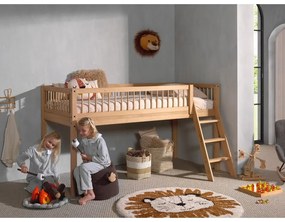 Детско повдигнато легло от масивен дъб в естествен цвят 90x200 cm Forrest – Vipack