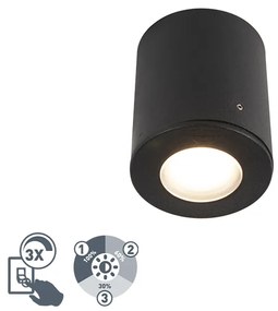 Модерен стенен прожектор черен IP55 с 1 x GU10 - Franca