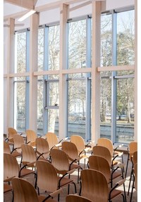 Трапезни столове в комплект с подлакътници/за подреждане 2 бр. от декор от орех в цвят кафяв коняк/в естествен цвят Book – Gazzda