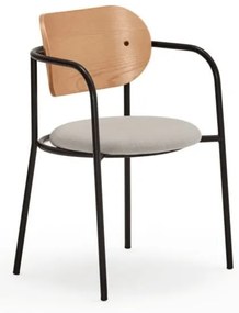 Сив трапезен стол в дъбов декор Eclipse - Teulat