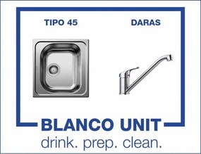 BLANCO TIPO 45 мат и смесител BLANCO DARAS хром Промо пакет мивка със смесител