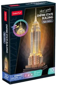 Cubic Fun - Пъзел 3D Empire State Building Night Edition Includes Color Led 37ч. L539h