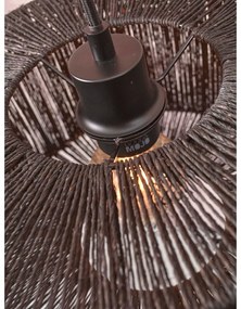 Черна подова лампа с абажур от юта (височина 150 cm) Iguazu - Good&amp;Mojo