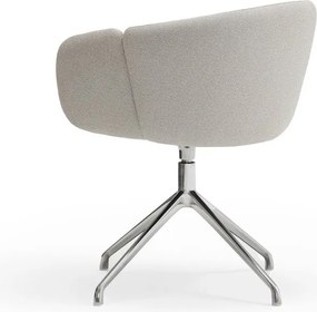 Светлосив тапициран трапезен стол с подлакътници Add – Teulat