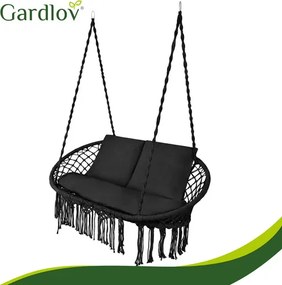 Двойна градинска люлка тип щъркелово гнездо Gardlov – Черна