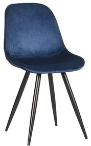 Тъмносини кадифени столове за хранене в комплект от 2 броя Capri - LABEL51