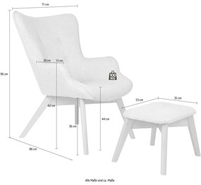 Светлорозов фотьойл с табуретка Niko – Ropez