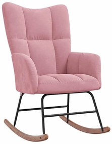 328143 vidaXL Люлеещ стол, розов, кадифе