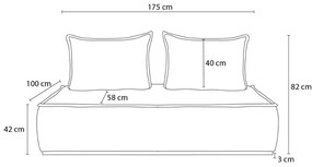 Диван от прежда с примки от букле в тухлен цвят 175 cm Elisa – Bobochic Paris