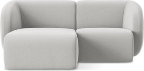 Светлосив кадифен ъглов диван (ляв ъгъл) Lani – Makamii