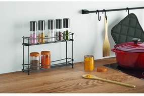 Черен двуетажен стелаж за подправки Pepito Lava - Metaltex