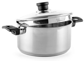 Тенджера Luigi Ferrero Sophia FR-3404, 22x12 см, 4.2 л, Стомана 18/10, Стъклен капак, Индукция, Инокс