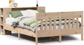 3323185 vidaXL Легло с етажерка за книги, без матрак, 120x200 см, бор масив