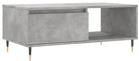 830560 vidaXL Маса за кафе, бетонно сива, 90x50x36,5 см, инженерно дърво