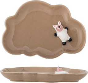 Кафява глинена детска чиния 14x20 cm Dolly – Bloomingville Mini