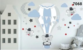 Качествен детски стикер за стена Летящи слонове 80 x 160 cm