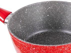 Касерола с капак ZEPHYR Red Passion ZP 4421 E18, 1.6 литра, 18х8 см, Мраморно покритие, Индукция, Червен
